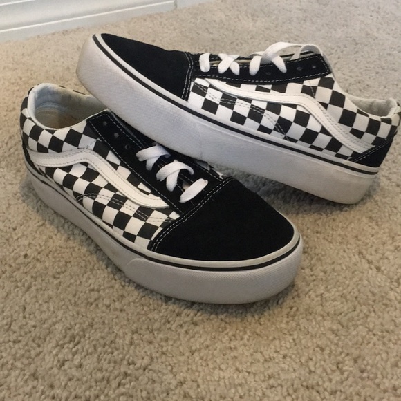 checkerboard old skool platform shoes